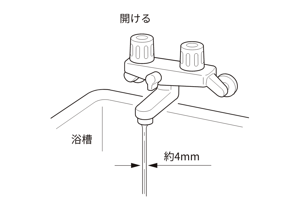 給湯器凍結予防通水による予防方法