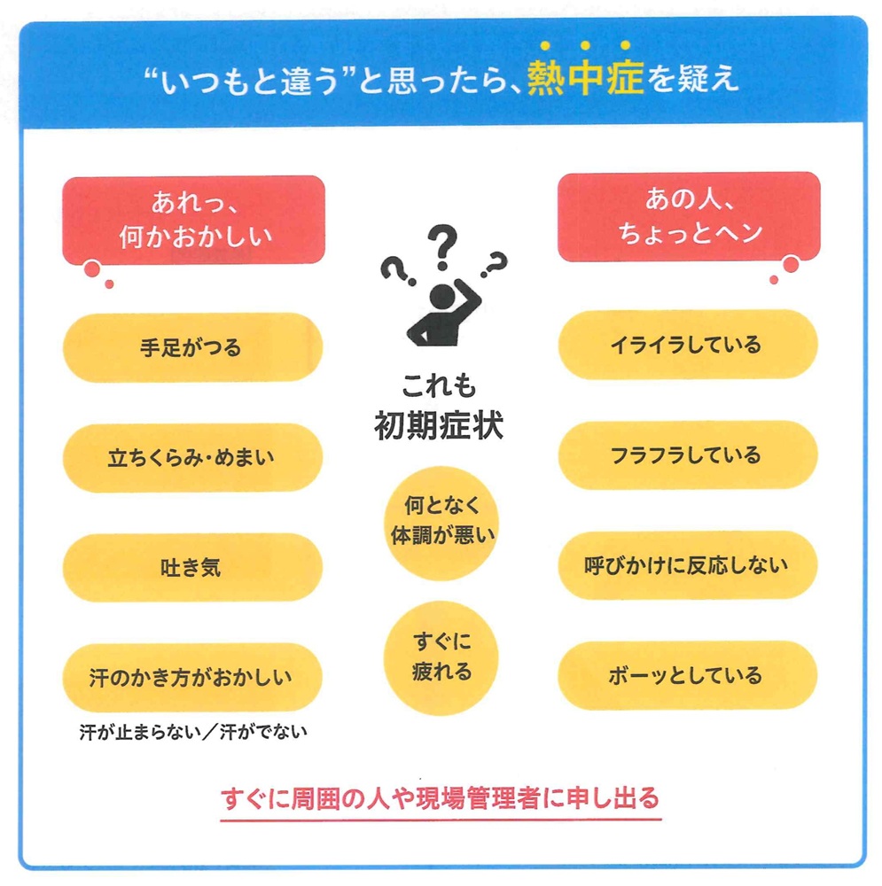 職場における熱中症対策の強化初期症状