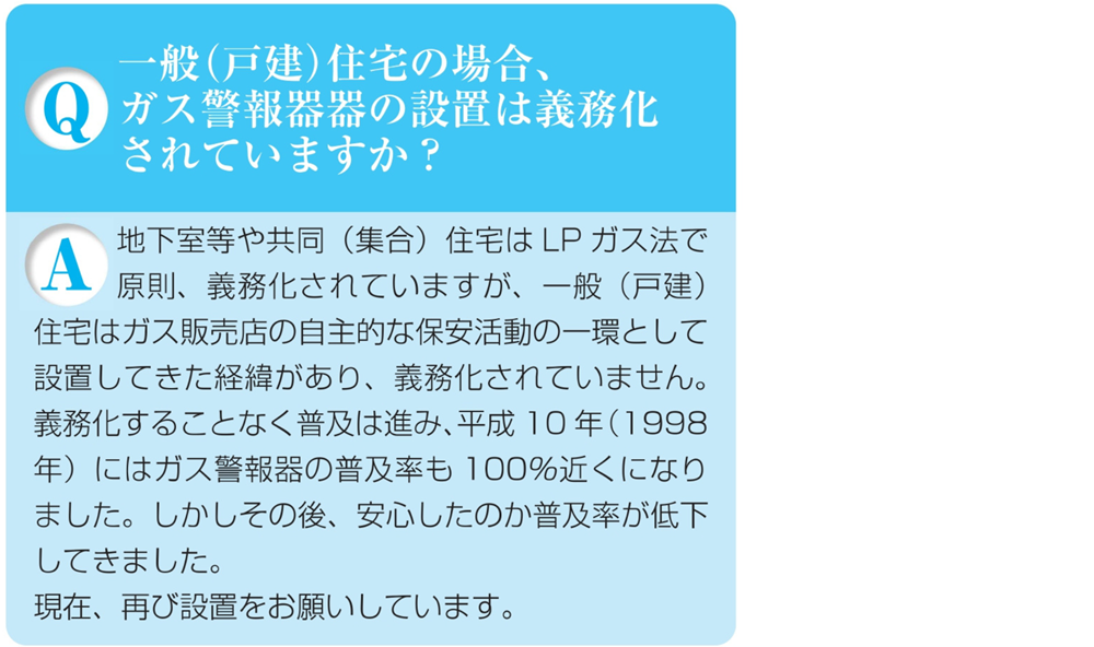ガス警報器Q&Aガス警報器の戸建て住宅設置義務