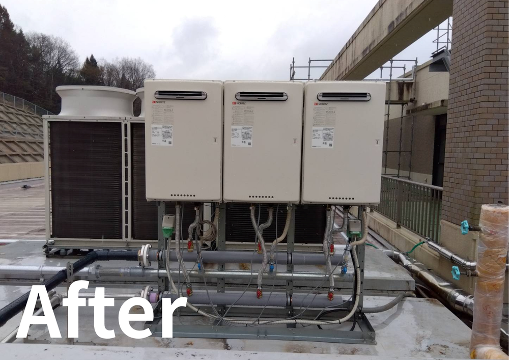 【東広島市】特別養護老人ホームの給湯設備更新事例｜井戸水トラブルをガス給湯器で解決7