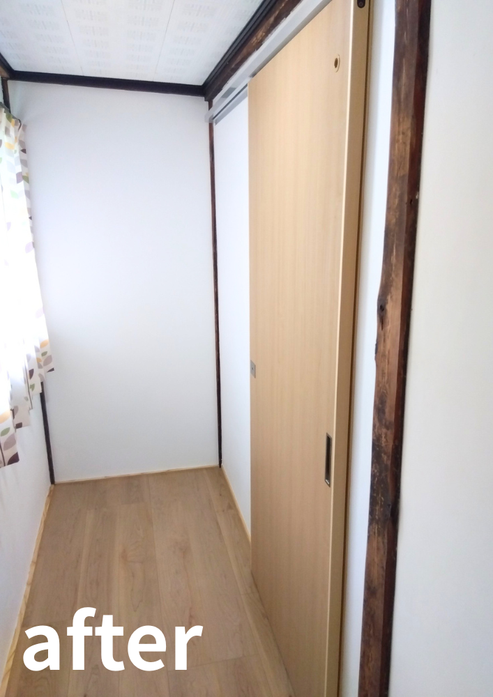 【三次市甲奴町】古いトイレドアリフォーム｜簡易水洗化・手すり設置施工事例