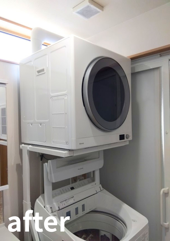 福山市でガス衣類乾燥機「乾太くん」9kgを設置｜オール電化住宅でも快適なランドリールームを実現