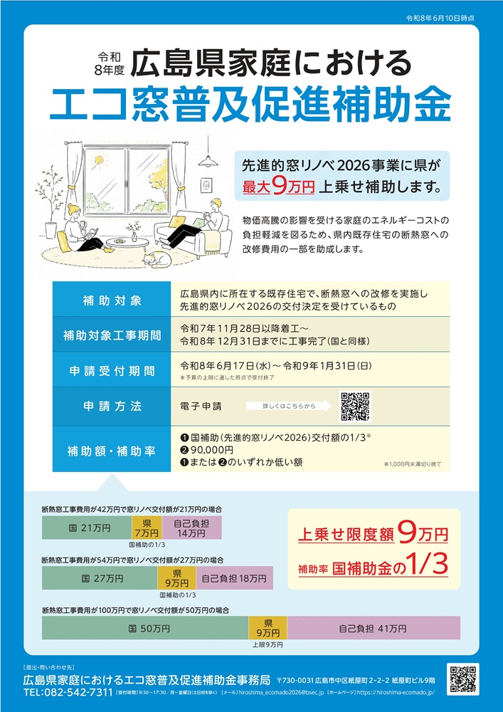 家庭におけるエコ窓普及促進補助金について2026年窓リノベ